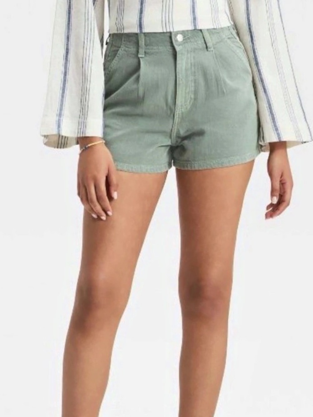 NWT Universal Thread Pleated Shorts High Waist Green